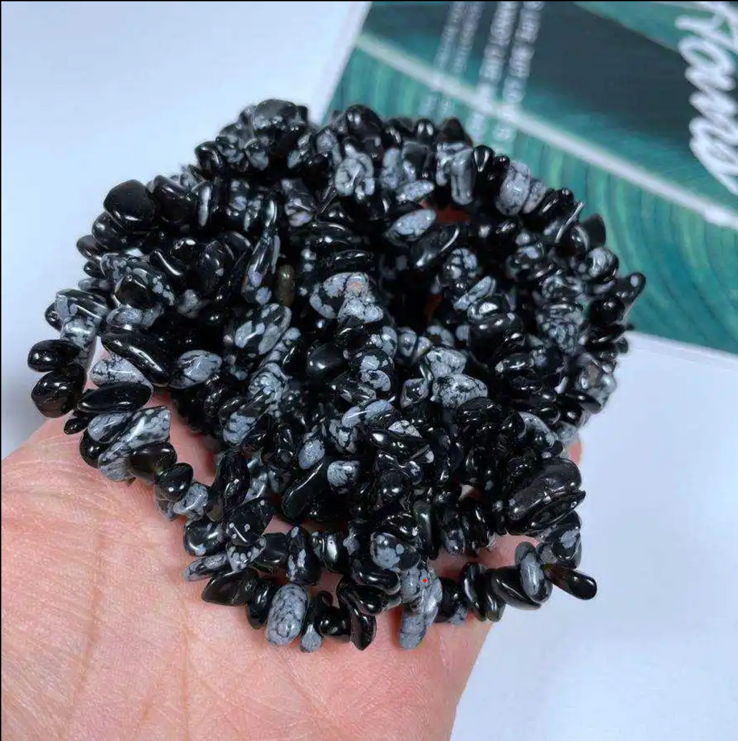 Hópehely Obszidián karkötő