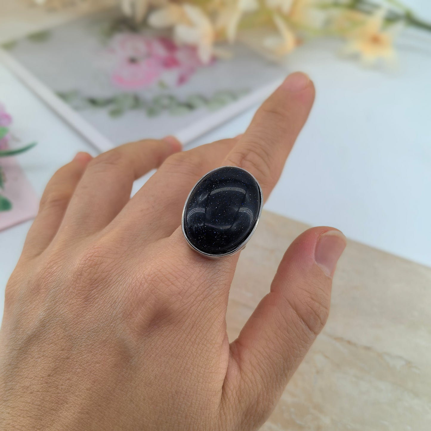 Kék Aranykő gyűrű