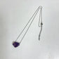 Ametiszt medál ezüstözött lánccal