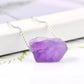 Ametiszt medál ezüstözött lánccal