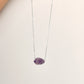 Ametiszt medál ezüstözött lánccal