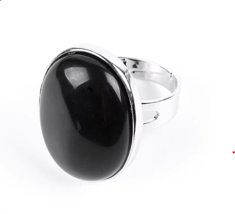 Fekete Obszidián gyűrű