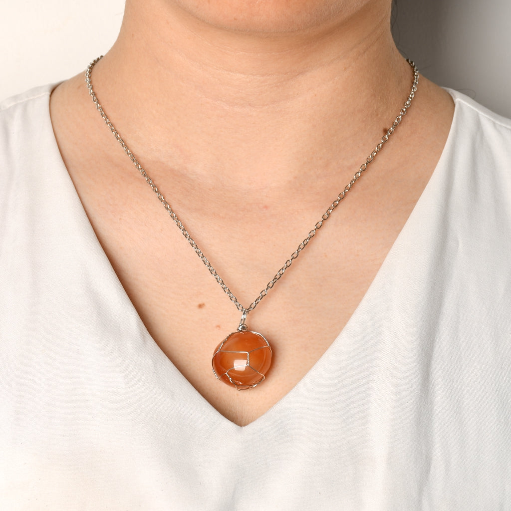 Karneol Marokkő nyaklánc