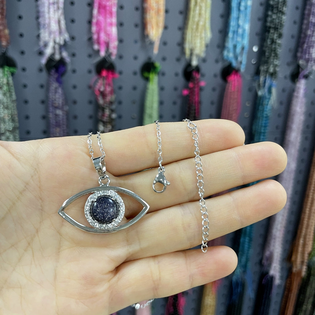 Kék Aranykő Hórusz Szeme nyaklánc