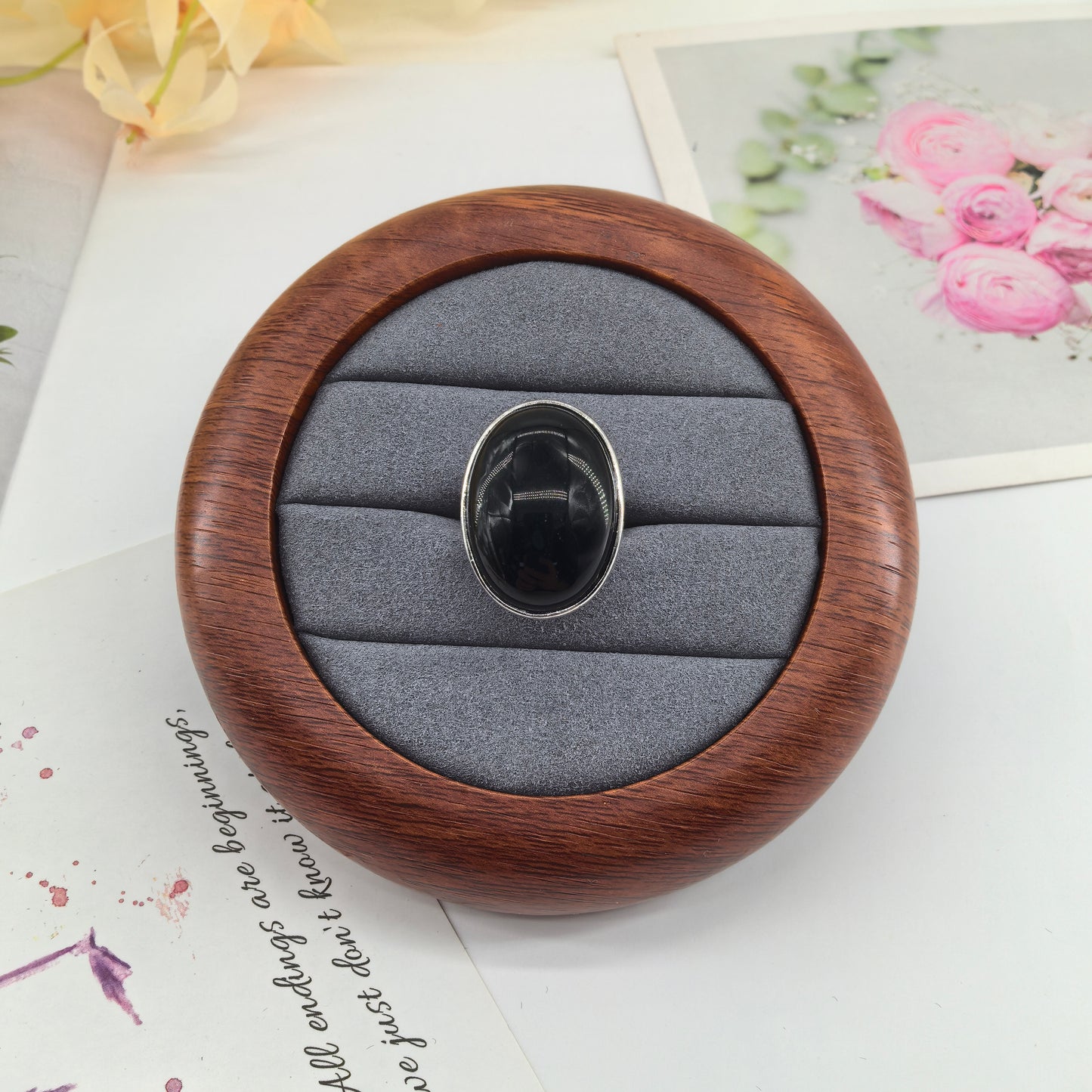 Fekete Obszidián gyűrű