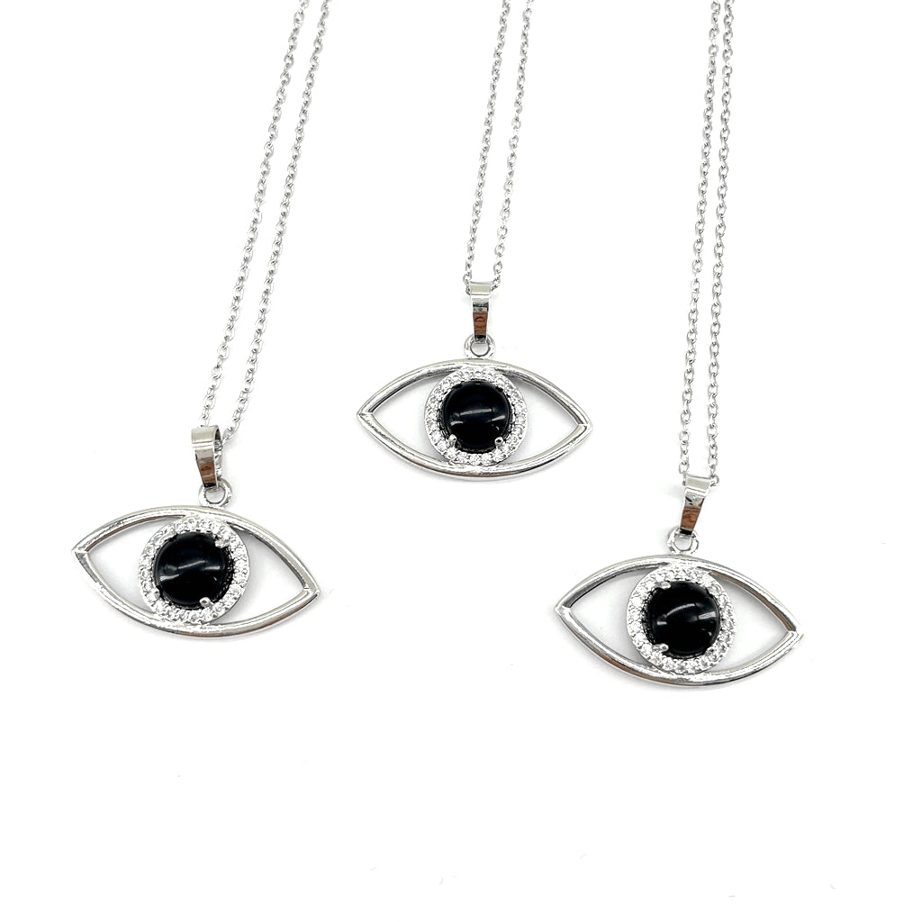 Fekete Obszidián Hórusz Szeme nyaklánc