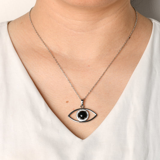 Fekete Obszidián Hórusz Szeme nyaklánc