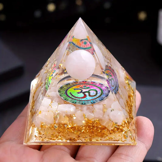 Rózsakvarc Orgonit Piramis